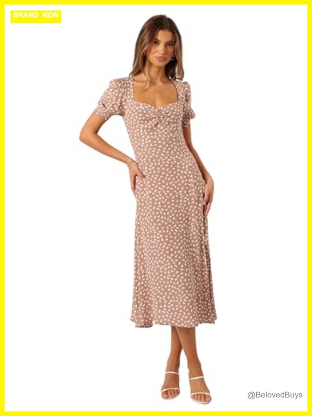 Petal & Pup Franklin Midi Dress Short Sleeve Ruched Bust Split